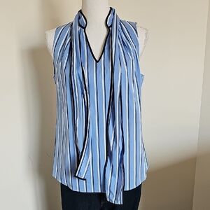 WHBM Striped Blue Sleeveless Top